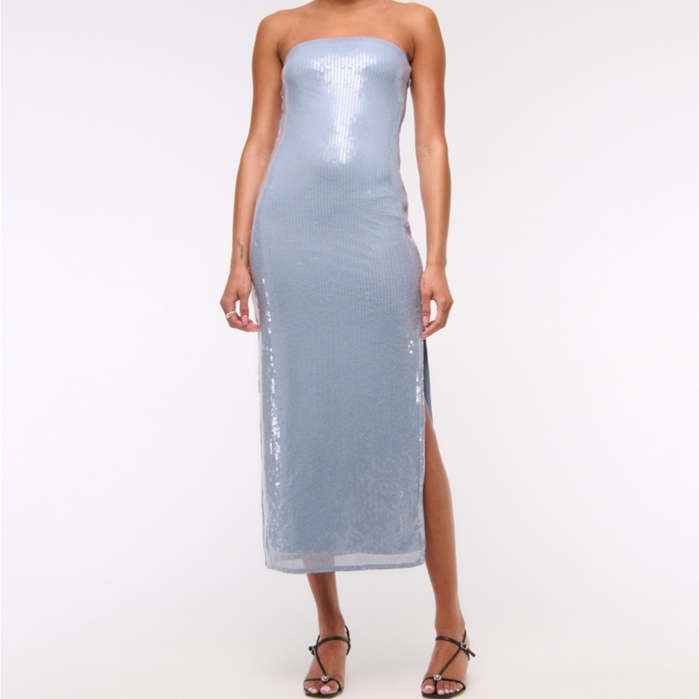 Custom Sequin Mini Dress - Light Blue